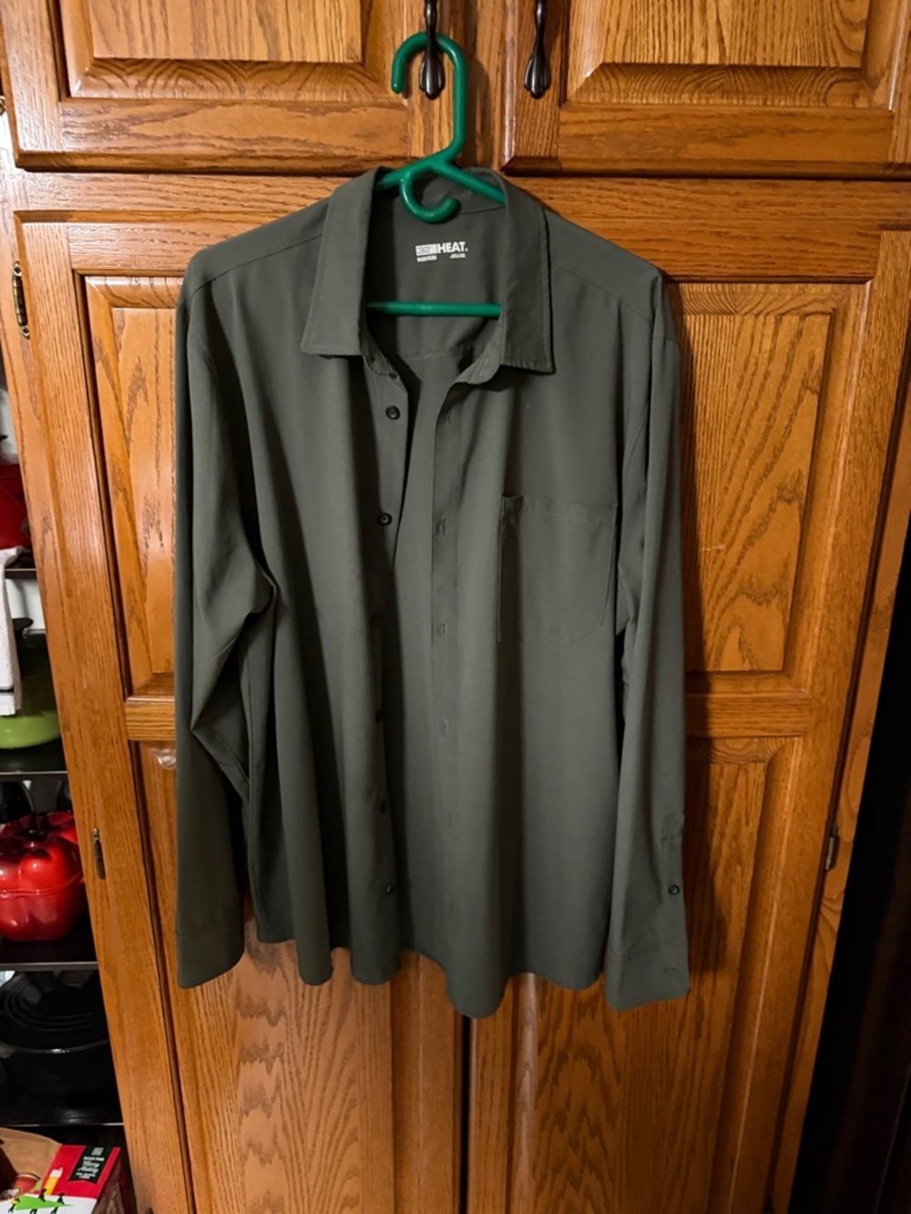 32 Degrees Men's Olive Button-Down Shirt